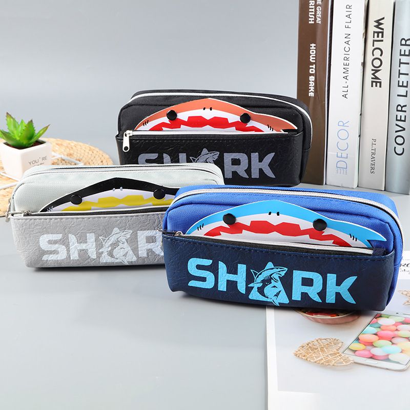 鳄鱼大容量铅笔盒 双拉链牛津布+PU学生文具笔袋 UG-812