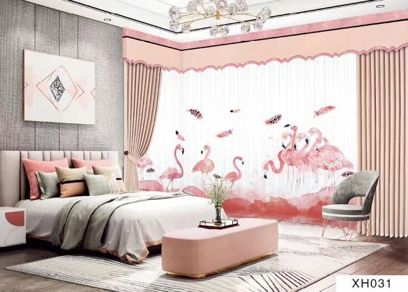 Digital bestseller landscape painting curtains! It has an extremely strong three-dimensional effect, just like an outdoor peach garden, fresh and elegant, soft and perfect! Cartoon Children's Park Specification image