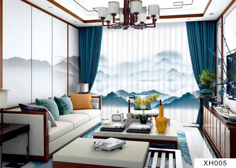 New factory direct sales available for retail and wholesale of card digital best-selling landscape painting curtains undefined