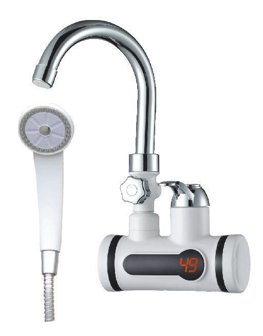 Electric hot water faucet shower head set, digital display three-second hot water faucet shower head, kitchen water heater