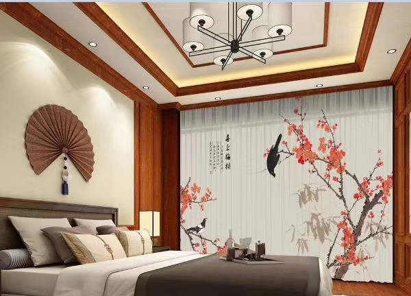 New style factory direct sales available for retail and wholesale. Customized curtains featuring new Chinese-style digital bestsellers and landscape paintings undefined