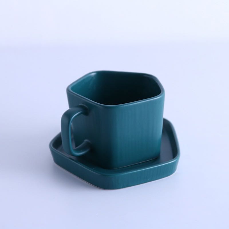 Nordic-style matte ceramic coffee cups, afternoon tea cups and plates, milk tea cups and plates, water cups and plates