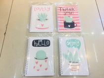 Coil book thickened flip A5 stationery notebook hand book girl notepad cartoon creative Cactus small fresh