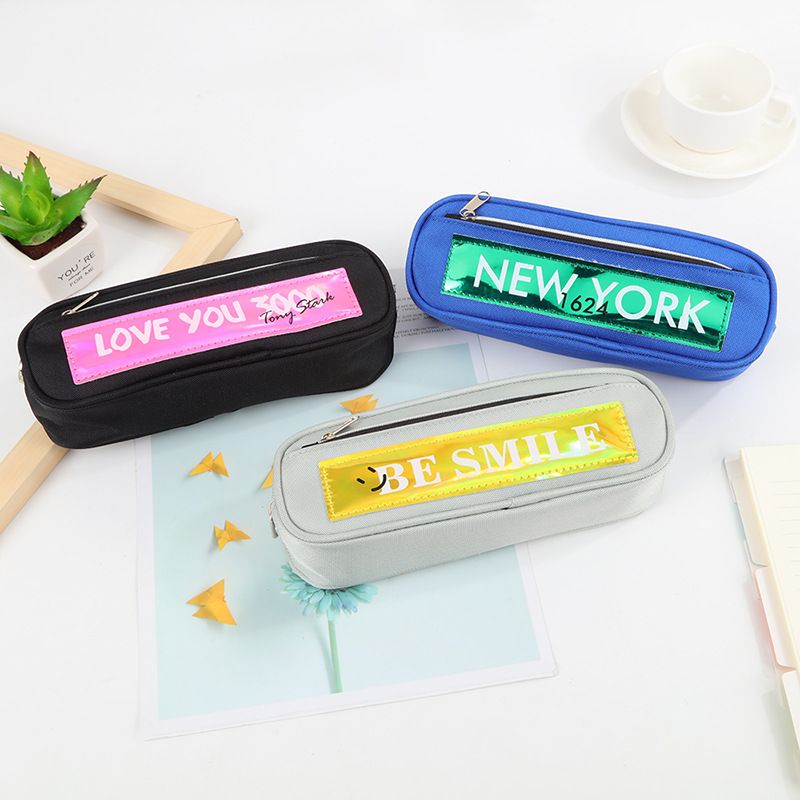韩国创意学生笔袋 大容量双拉链文具盒 铅笔袋 文具批发 UG-817