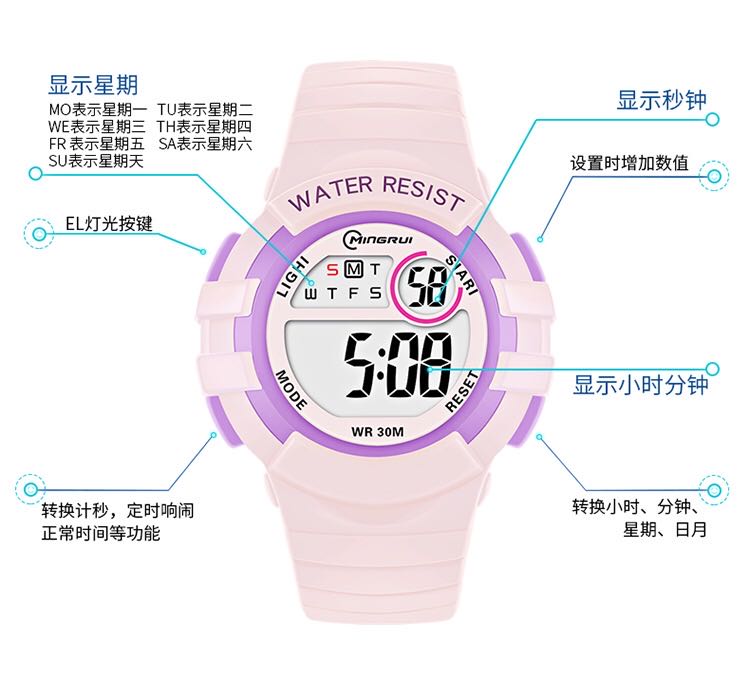 Mingrui Children's watches, primary school students' sports electronic watches, girls' luminous waterproof electronic watches, boys' festival gifts Application Scenario
