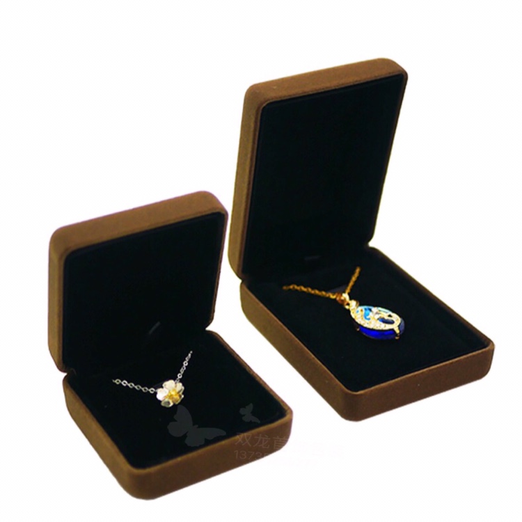 高档绒布小吊坠首饰盒创意圆角戒指吊坠手镯手链项链礼品盒包装盒珠宝首饰盒