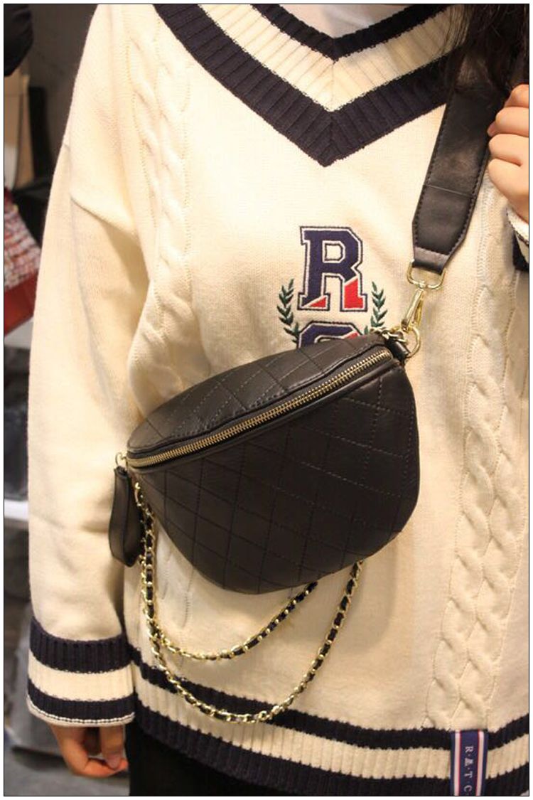 明星网红小香风格子包单肩斜挎包宽肩带百搭小包详情图12