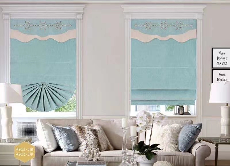 New high-end Roman blinds! The styles are novel and diverse! The colors and styles can be freely combined! Customization based on samples is also available! Curtains for the living room, study, hotel and coffee bar undefined
