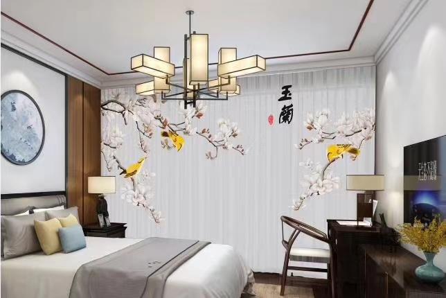 New style factory direct sales available for retail and wholesale. Customized curtains featuring new Chinese-style digital bestsellers and landscape paintings undefined