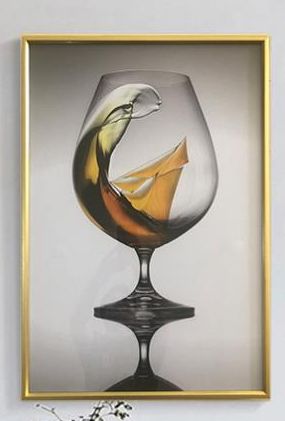 Yiwu City Fine Painting Decorative Painting 50X70cm Simple Frame Wine Glass Decorative Painting full figure