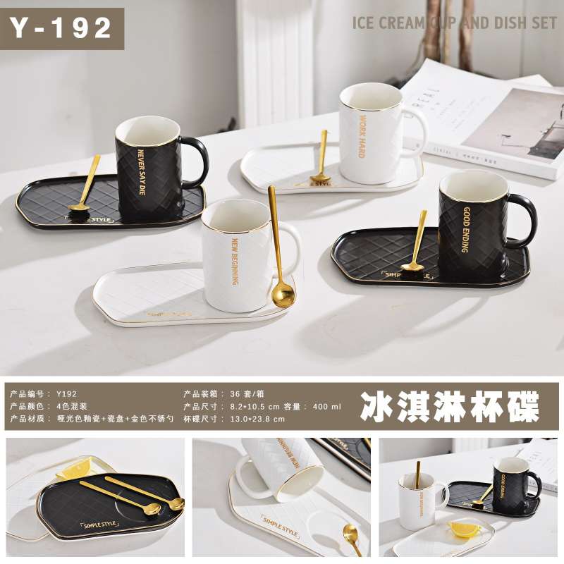 Creative Ceramic Cup With Saucer details Picture