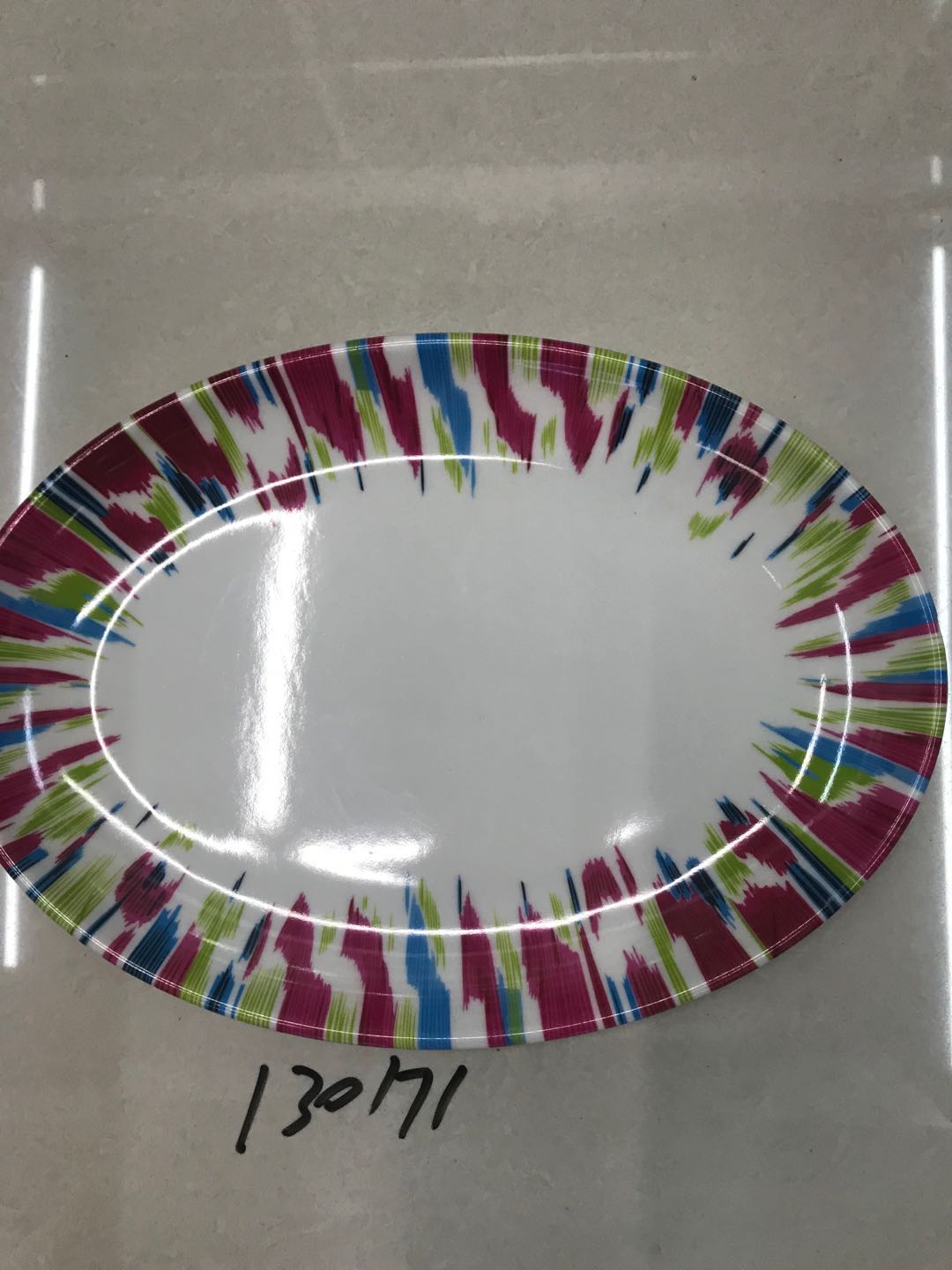 Melamine dinner plate YM130171 flowers thumbnail