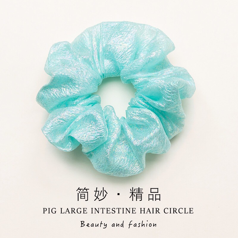 Color light bright green hair ring thumbnail