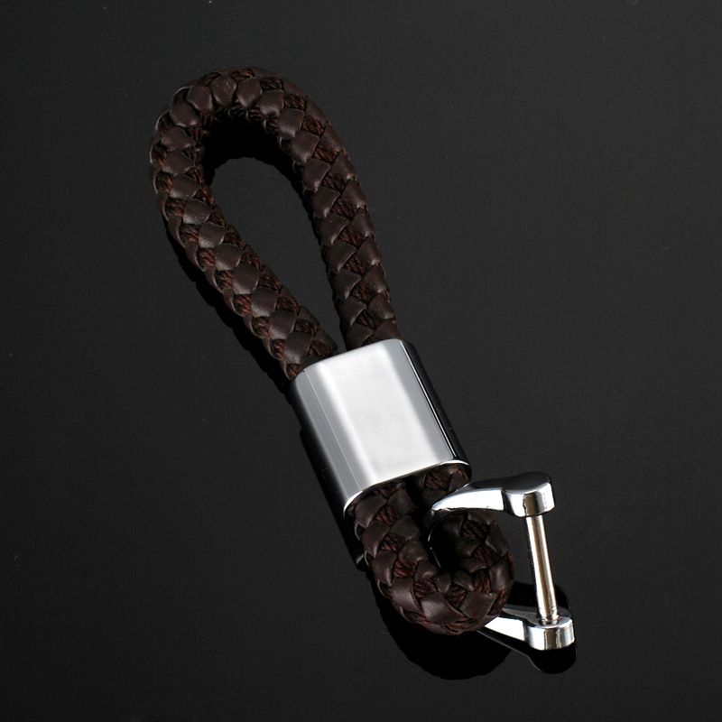 创意马蹄扣 新款编织皮绳汽车钥匙扣 男女士创意定制汽车钥匙链详情3