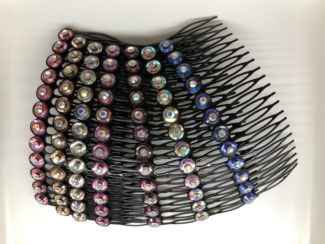 22 Teeth Iron Crystal Hair Comb Circle Style