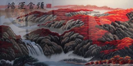 品绣天翔88X228cm鸿运当头苏绣装饰画详情2