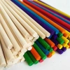 Round wooden sticks, small wooden sticks, ice cream sticks, wooden boards and wooden strips are three-dimensional materials for making colorful models and diy handicrafts details Picture