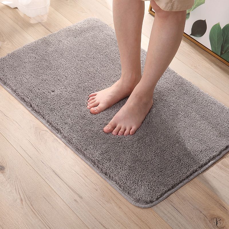 Cake velvet absorbent bathroom non-slip mat door mat floor mat household carpet silver gray 60*90 thumbnail