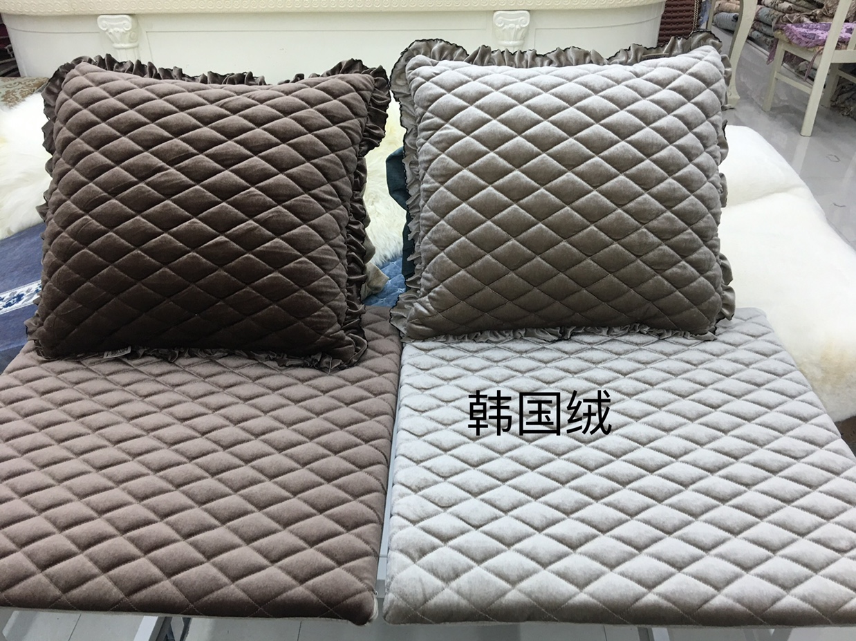 韩国绒木头沙发垫