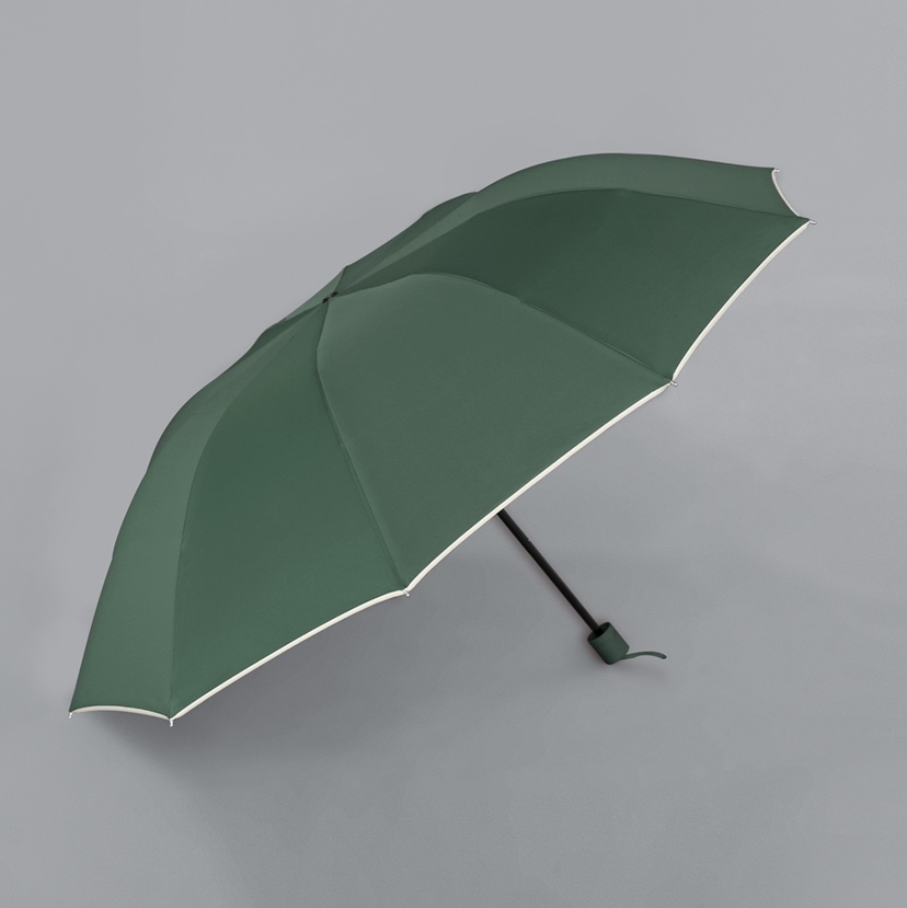 10K 68 Super Large Triple Fold Umbrella For 2-3 People Wrapped In Dark Green details Picture