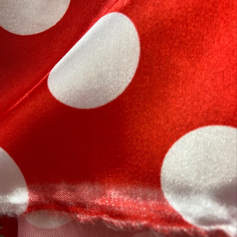 2.8 Polka dot red satin fabric for clothing, headwear, accessories and handicrafts Specification image