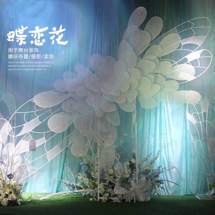 New Love River Background Wedding Props Wedding Supplies Aerial Pendant Suspended Ceiling Hanging Decoration Crystal Hotel Ceiling Decoration Butterfly Flowers details Picture