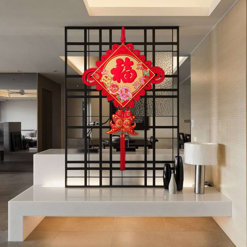 福字挂件中国结编织线节日礼品客厅大小号装饰花开富贵板结详情图2