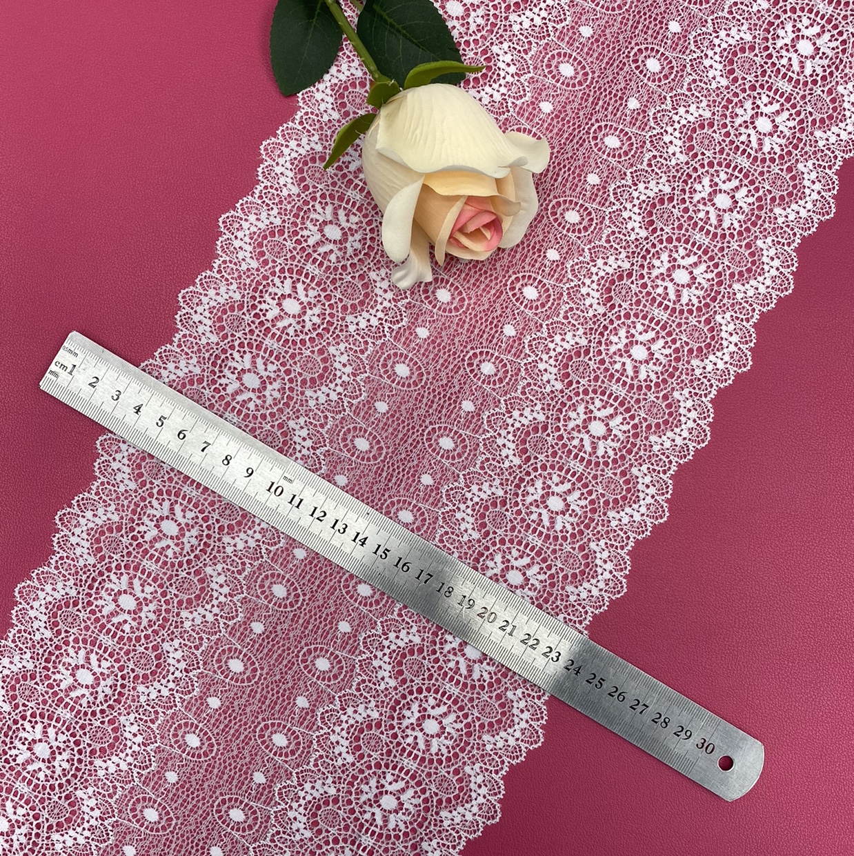 DB2571(width 21CM) Lace, elastic lace, non-elastic lace, eyelash lace, lace fabric, clothing accessories, new style lace Specification image