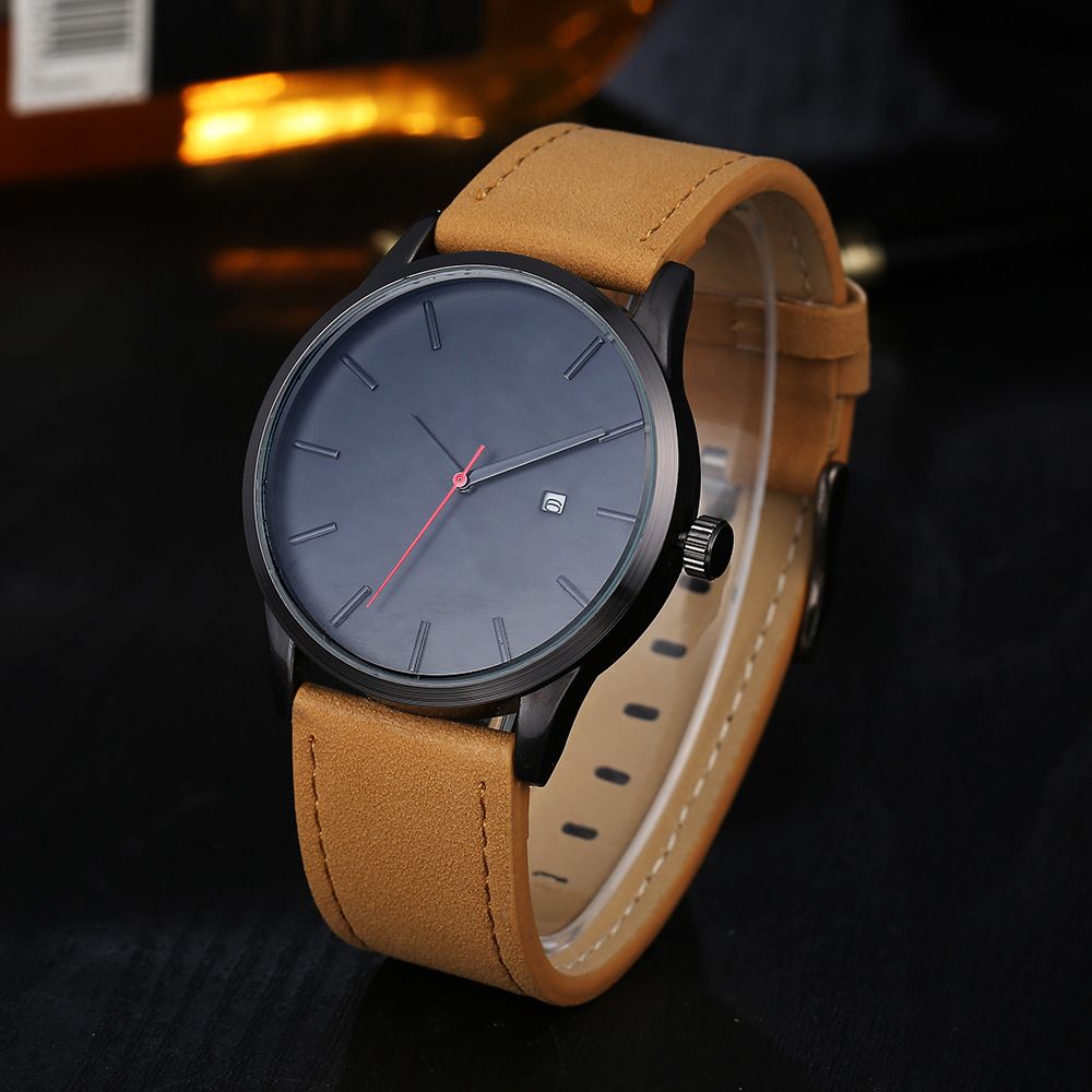 Frosted men's calendar, a popular quartz watch in Europe and America, is a fashionable and casual men's watch for business use Item Picture