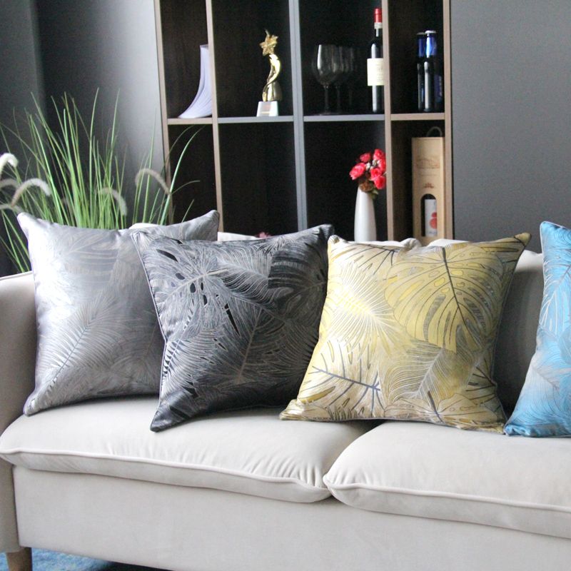 Luxurious sofa throw pillows, linen home living room cushion covers, office chair cushions, simple disassemblable and washable square pillows, waist cushions details Picture