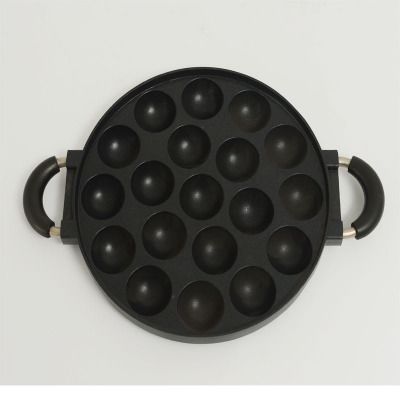 ALUMINUM NONSTICK CAKE PAN 19 HOLES cast aluminum non-stick 19-hole round egg cake details Picture