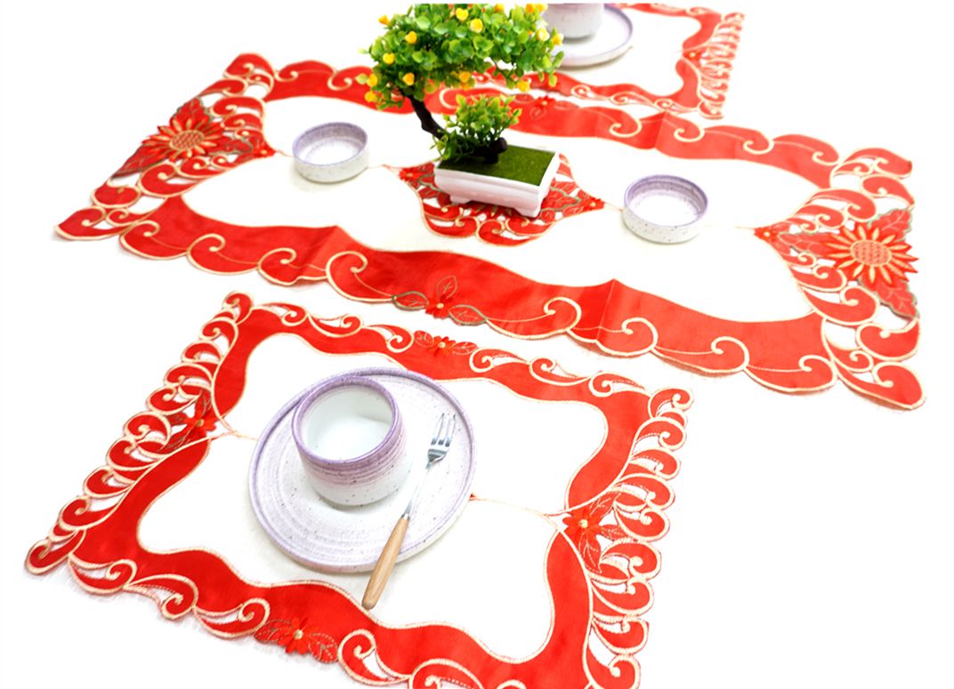 【SGR】新款圣诞台布刺绣桌旗手工艺欧式台布餐垫抱枕桌旗详情图2