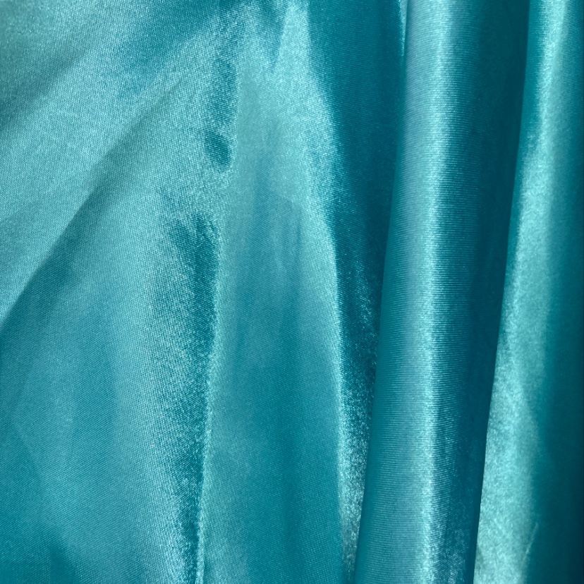 Sky-blue satin fabric for clothing, headwear, accessories and handicrafts