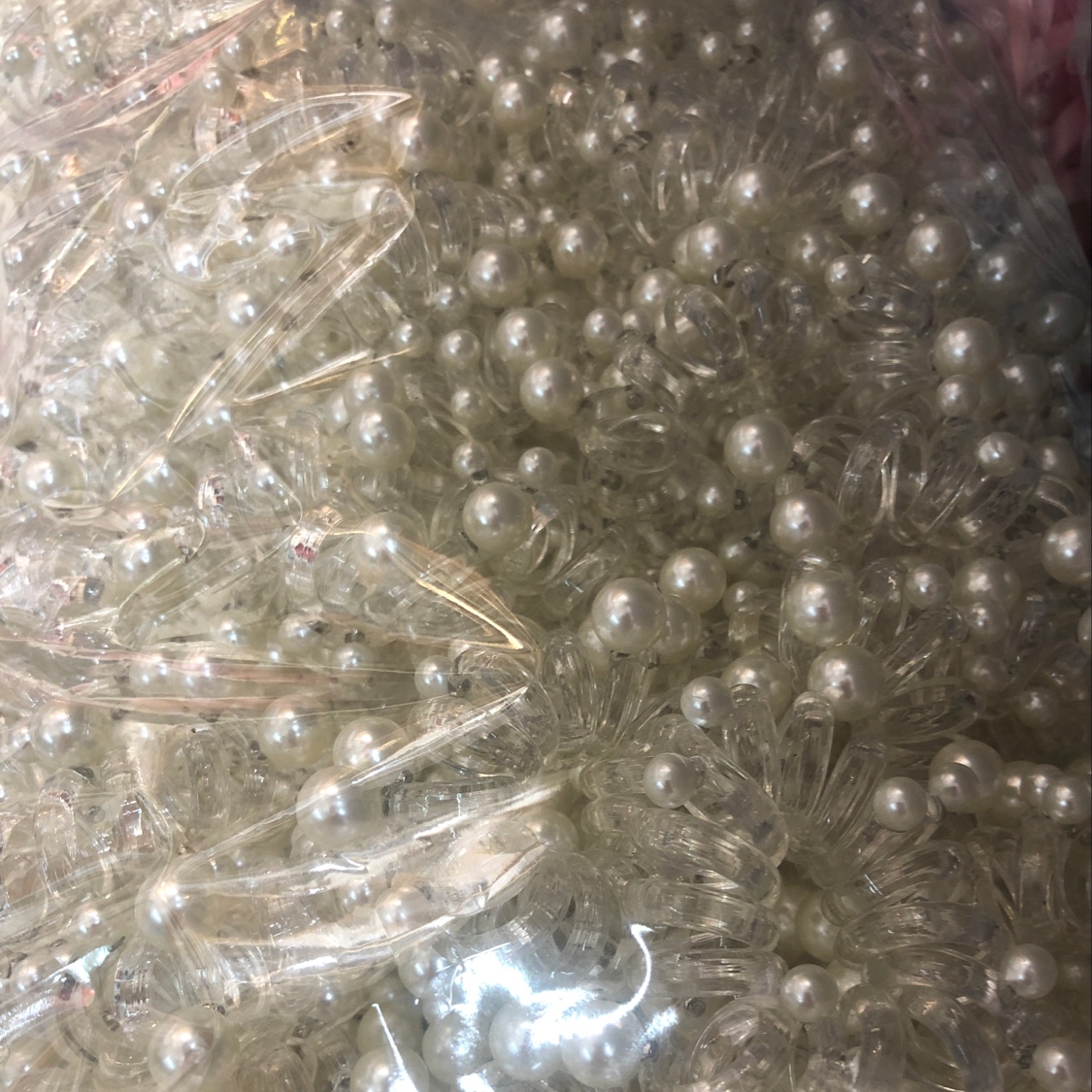 2020 Explosive Phone Line Scrunchie Size Pearl Phone Line Scrunchie Horsetail Scrunchie Pearl Phone Line Hair Accessories