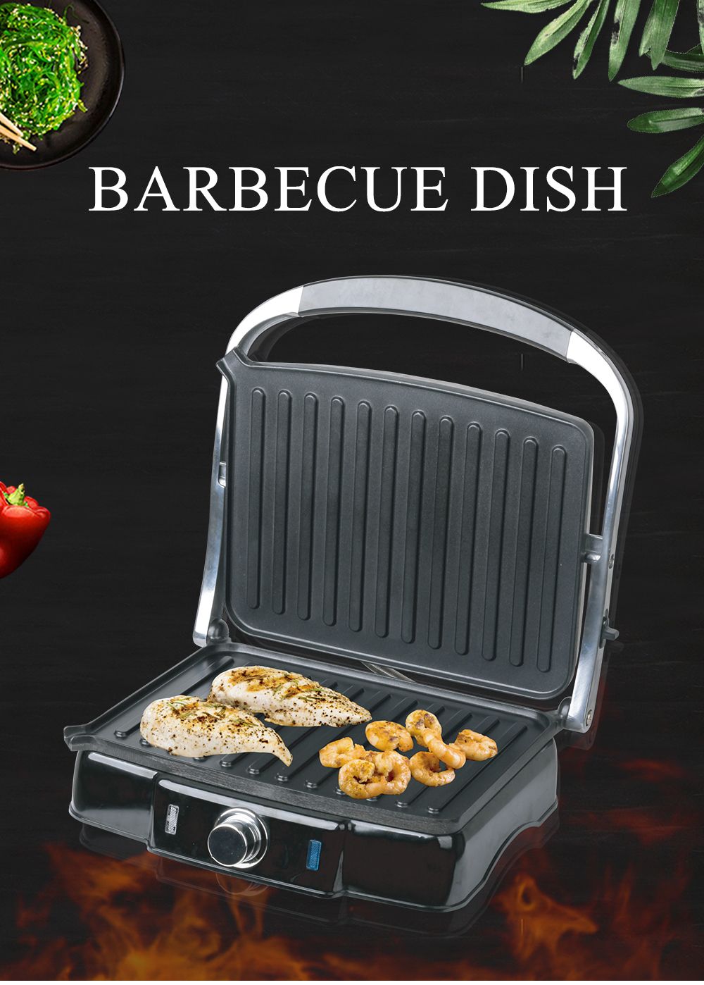 Korean-style tourmaline barbecue tray, household non-stick barbecue pan, commercial teppanyaki, suitable for both sides detail image 1