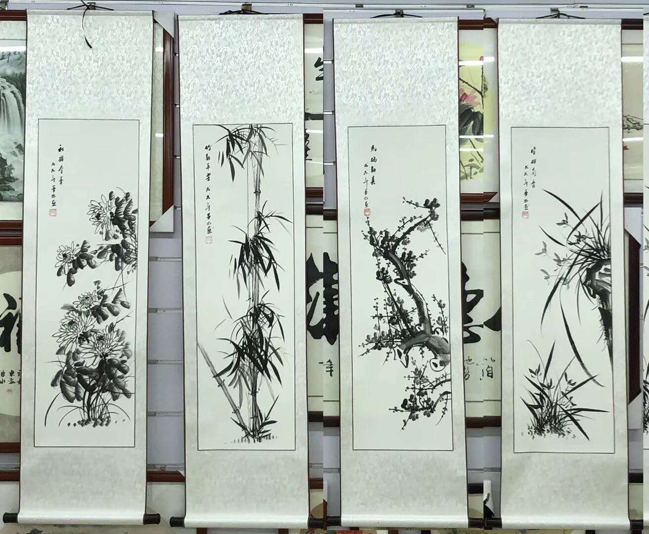 Yiwu Nian Hao Painting Industry 40X110cm Pure Hand-Made Chinese Painting Specification drawing