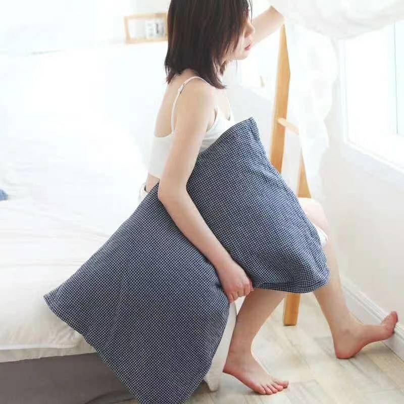 高档纯棉纱布枕巾一对日系全棉四层加大厚枕头巾男女学生单人