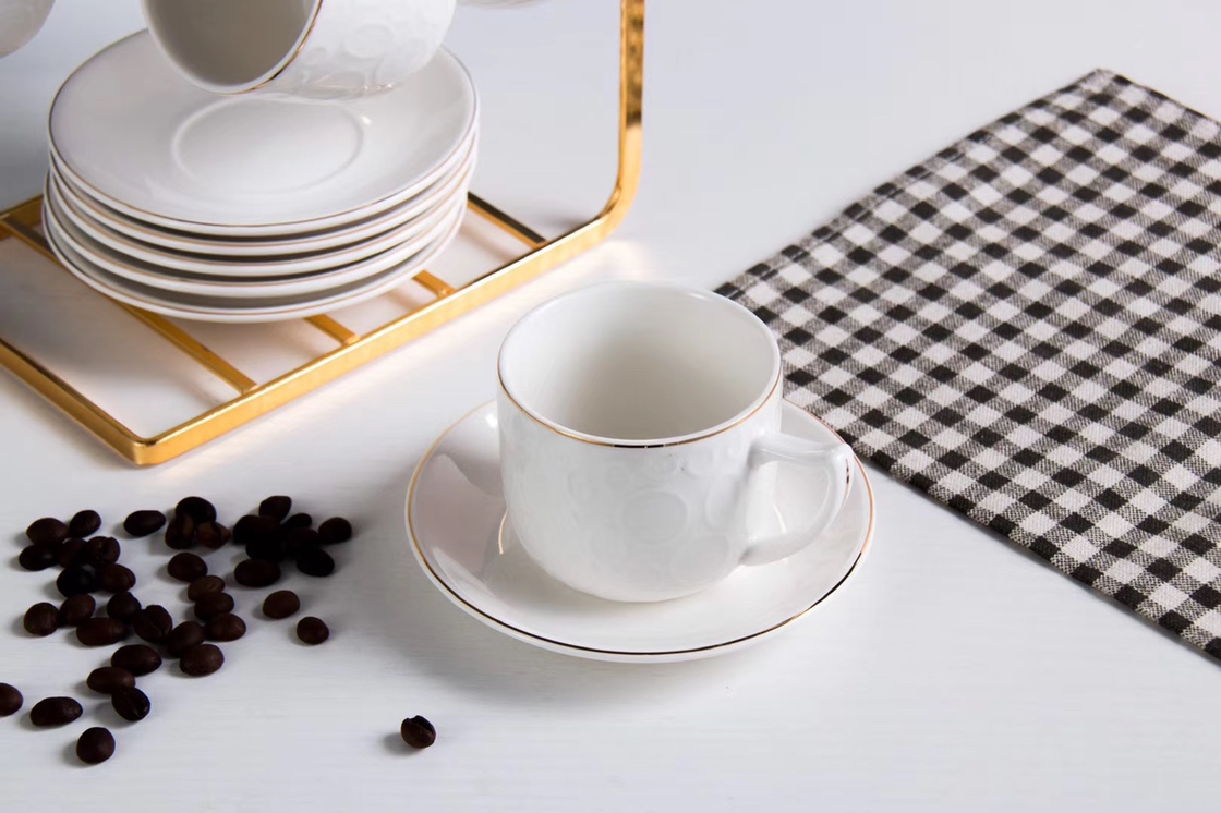 Coffee cup and saucer set, cup and saucer stand, American style, modern and simple style single cup and saucer Specification image