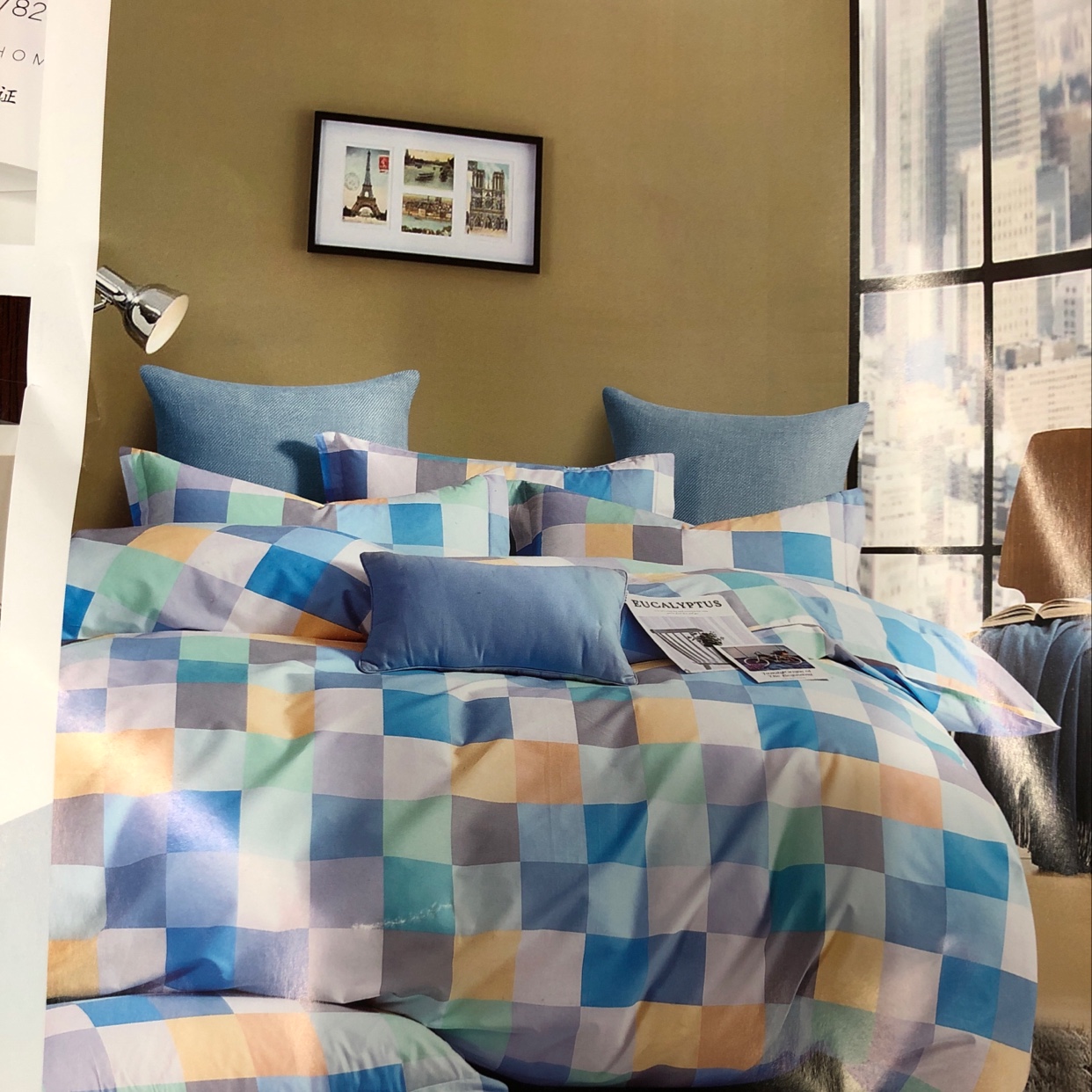 嘉年华蓝色柔光棉