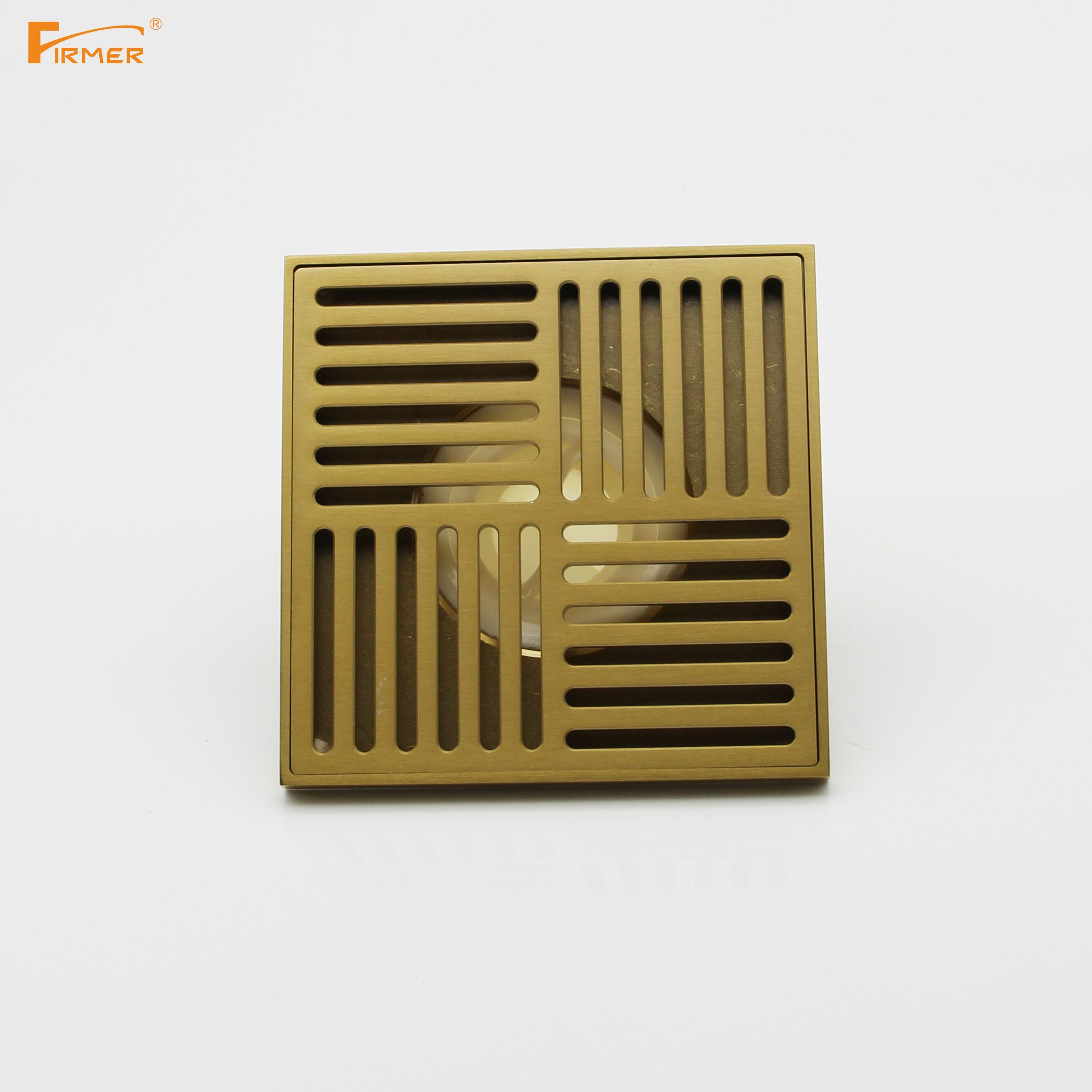 FIRMER copper brushed gold deodorant floor drain bathroom shower room with large discharge floor drain