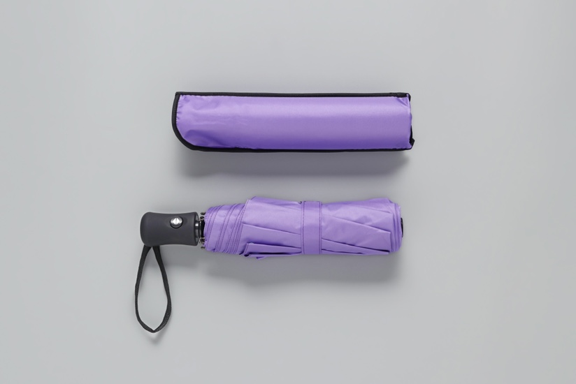 Automatic Vinyl Triple Fold Umbrella Purple