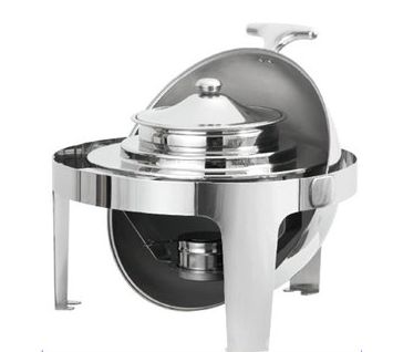 Round thickened stainless steel buffet stove electric heating insulation stove flip the breakfast Chafing Dish thumbnail