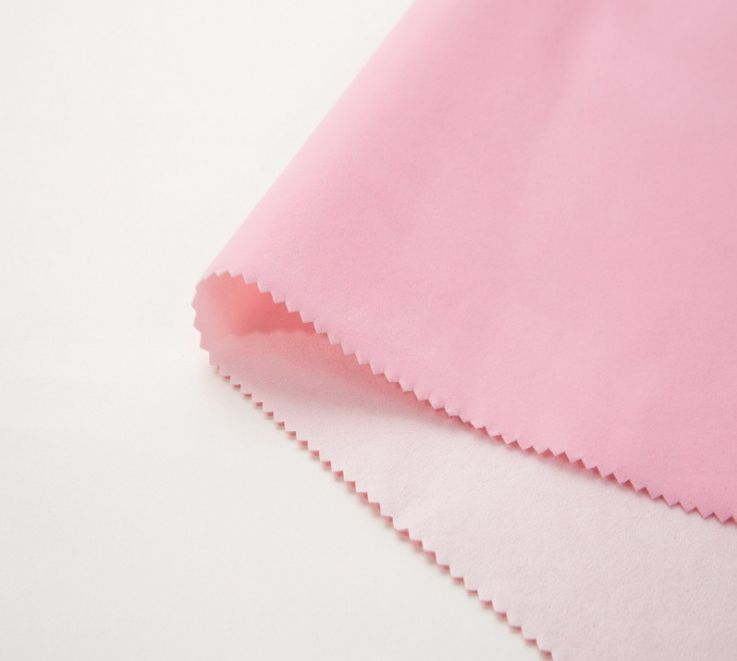 绸布底植绒粉红长毛绒电子产品包装盒可背胶厂家红酒袋束口袋白底实物图