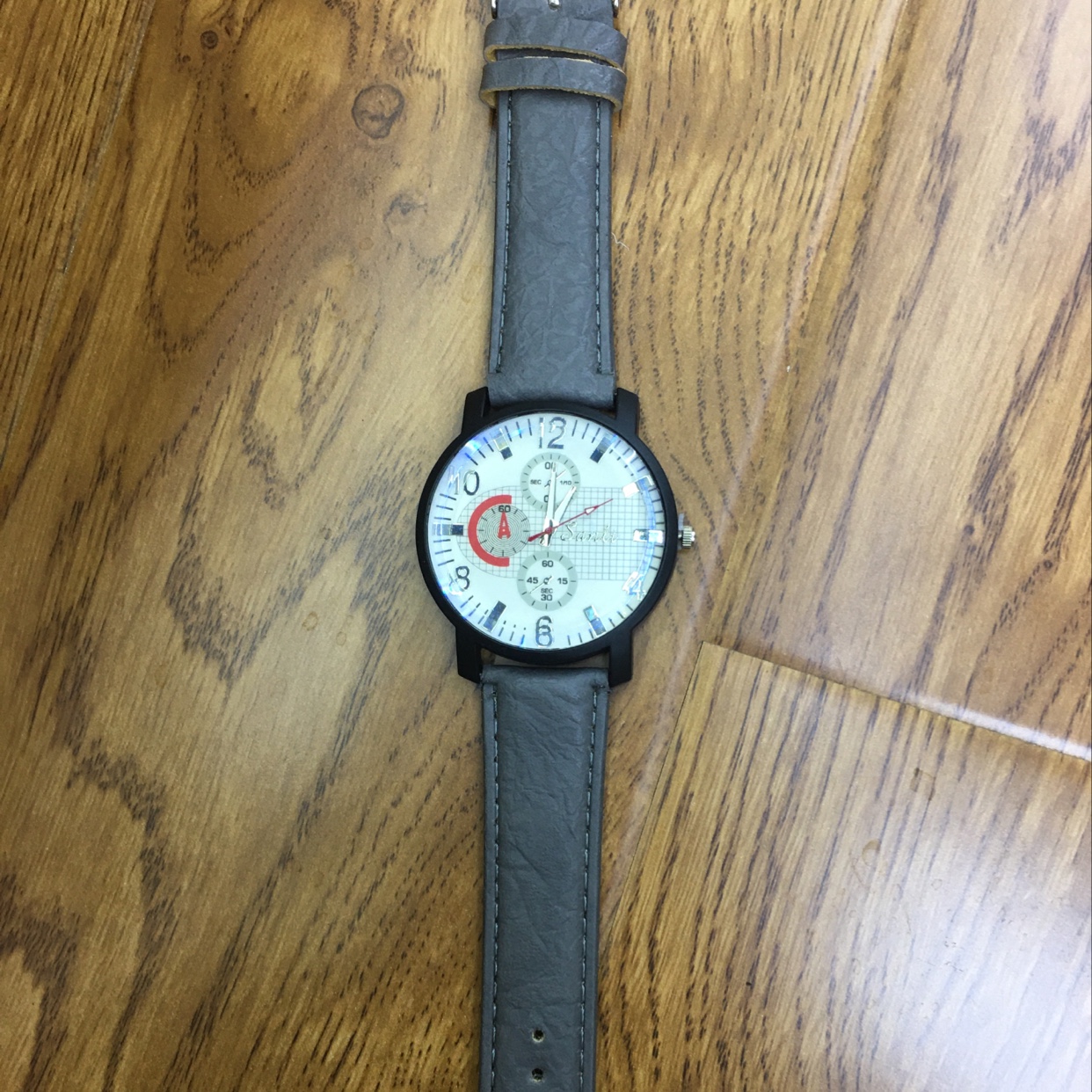 Hombre white face belt reloj