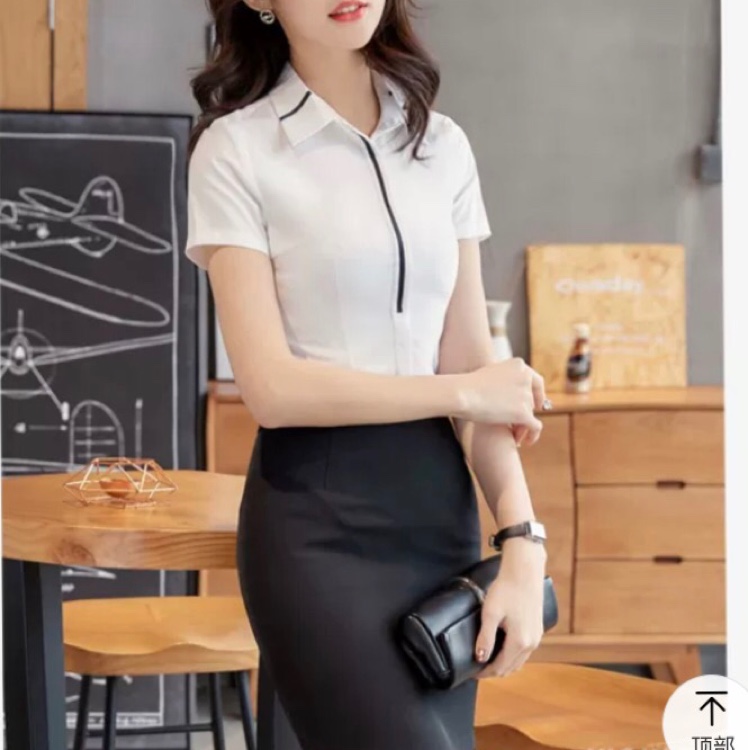 Short-sleeved formal work clothes for summer, new Korean style slimming inch shirts for women