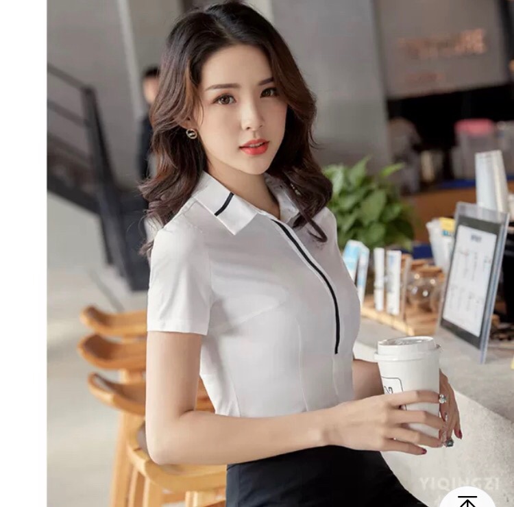 Short-sleeved formal work clothes for summer, new Korean style slimming inch shirts for women Specification image