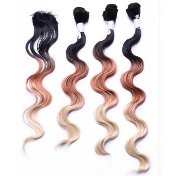 The best-selling long curly hair, three-color gradient synthetic fiber hair curtain snake curve detail image 4