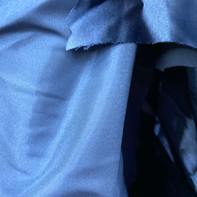 Navy blue stretch satin fabric for clothing, headwear, accessories and handicrafts details Picture