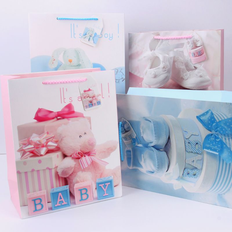 baby小孩婴儿产品包装礼品袋 纸袋 白卡礼品袋 吊牌