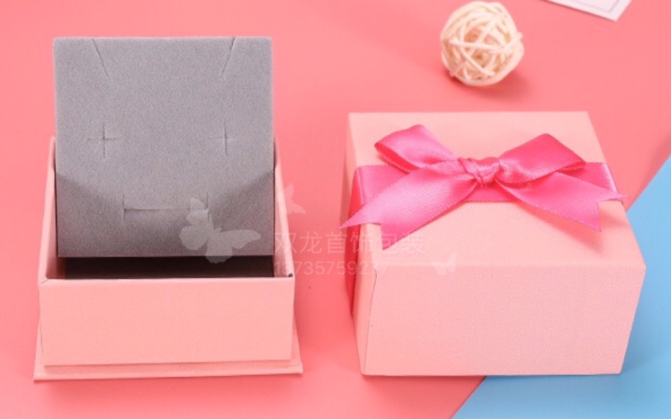 Creative in-stock paper boxes, bow jewelry packaging boxes, ring boxes, stud boxes, bracelets, necklaces, Korean version accessory boxes undefined